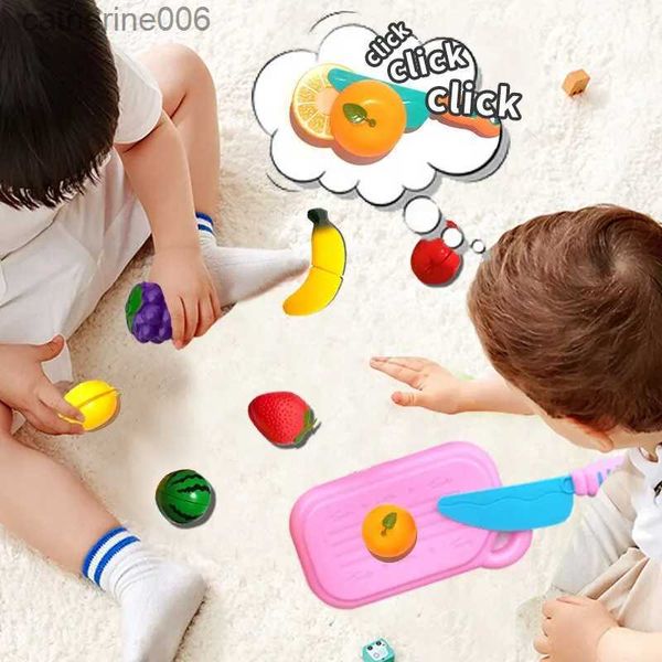 Cozinhas Jogar Comida 9 Pcs por Conjunto Crianças Simulação Brinquedo de Cozinha Clássico Plástico Frutas Vegetais Corte Educacional Brinquedo Montessori para Crianças GiftL231026