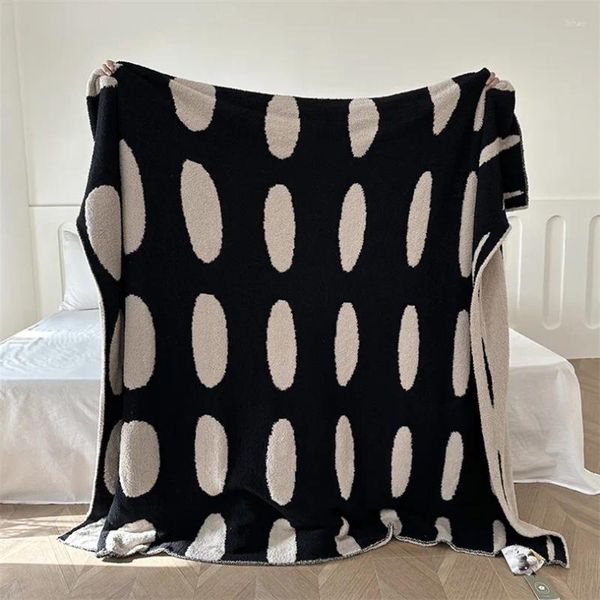 Cobertores Moderno Simples Preto e Branco Dois Lados Cochilo Casual Cobertor Outono Inverno Meio Lado Veludo Multi-funcional Sofá Blanke