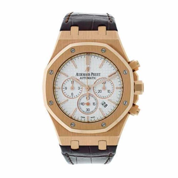 Relógio suíço Royal Oak Offshore Audpi série relógio masculino tendência da moda quartzo épico 41 mm índice branco marca de hora mostrador ouro rosa WN-9MTF