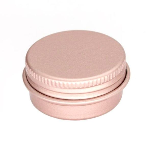 100 x 15g 10g 30g vazio mini rosa ouro alumínio creme pote pote arte do prego maquiagem brilho labial vazio cosméticos latas de metal recipientes ogwua