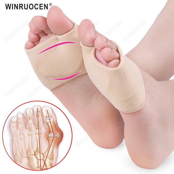 Parti di scarpe Accessori Cuscinetti per la separazione delle dita dei piedi Supporto metatarsale dell'avampiede in silicone Gel morbido Unisex Tacco alto Elastico Cura del piede Solette antidolorifiche 231025