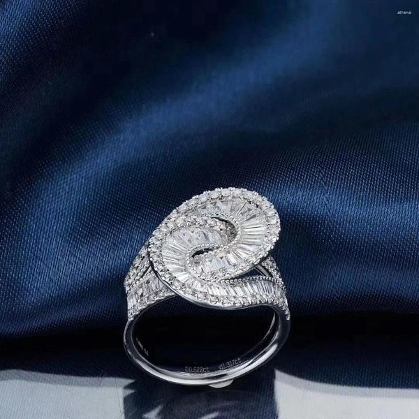 Anéis de cluster YQ2023 Anel de esmeralda puro 18k jóias de ouro natureza diamantes brancos 1.460ct pedras preciosas feminino para mulheres finas