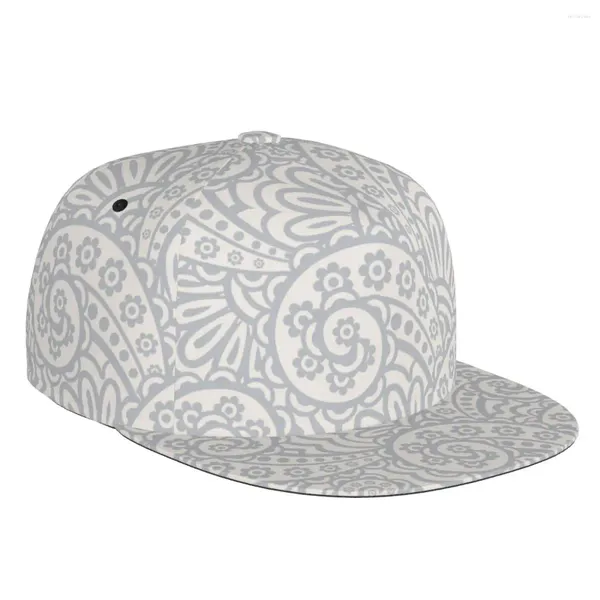 Ballkappen Paisley Weiß 3D-Druck Baseballkappe Lässiger Sonnenhut Eleganter ethnischer Stil Mode Bühne Hip Hop Damen Herren