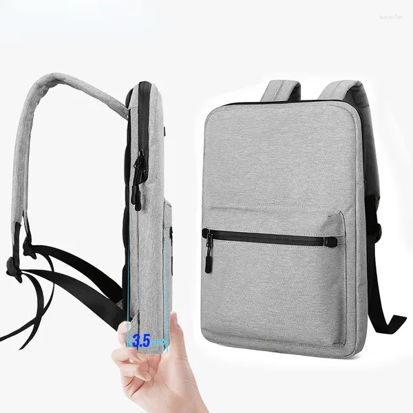 Рюкзак-сумка для мужчин, ноутбука, многоцелевого использования, 15,6 человек, компьютера, 14 рабочих мест, ультратонкий для водонепроницаемости, для женщин, с тонкой спинкой
