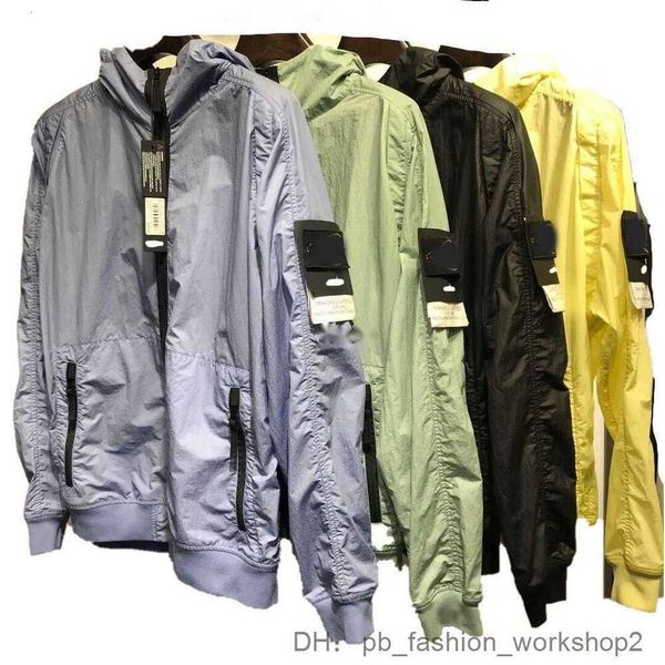 Erkek Ceketler Tasarımcı Cep Taş Ceket Uzun Kollu Fermuar Rozetleri Erkekler Sıradan Palto Windinger Embrodiery Erkek Gömlekler CP Şirketleri 8W8S
