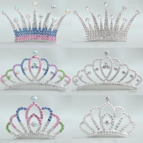 Saç Aksesuarları Çocuklar Mini Kraliyetler Peri Combal Crystal Rhinestone Tiaras Headdress Meapwear Kızlar Prenses Doğum Günü Partisi Takı Hediyeleri