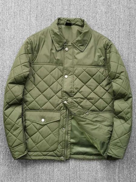 Herrenjacken, leichte Klemm-Baumwolljacke, winddicht, warm, gesteppt, Diamant-Plaid, für Herren