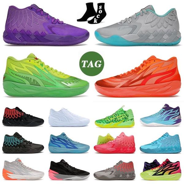 Scarpe da basket all'ingrosso Lamelo Ball Mb.02 01 Queen City Rick And Morty Adventures Toxic Hornets Away White Sier Buzz Not From Here Scarpe da ginnastica sportive Sneakers