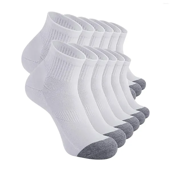 Meias masculinas 12 pares/lote verão algodão homem curto moda respirável desodorante barco confortável casual masculino branco