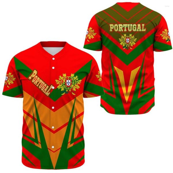 Homens Casuais Camisas World Baseball Portugal 3D Impressão Malha Fibra Jersey para Homem T-shirt Tops Tee Mens Streetwear Manga Curta Esporte Tracksui