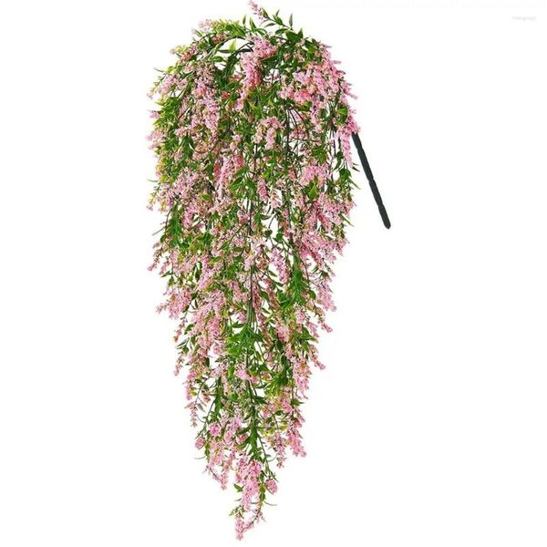 Dekorative Blumen Künstliche violette Blumenrebe Rattan hängende Wandpflanze Glyziniengirlande für Hochzeit Hausgarten Dekor