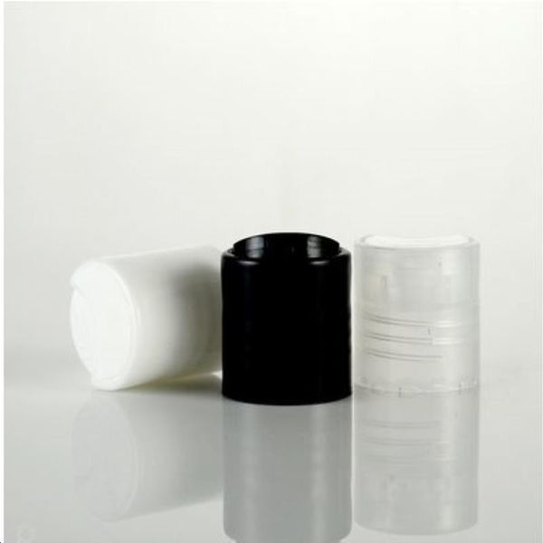 20/410 24/410 Schwarz/Weiß/Transparente Kunststoff-Disc-Top-Kappe, für Kosmetikflaschen (100 Stück/Lot) Efemv