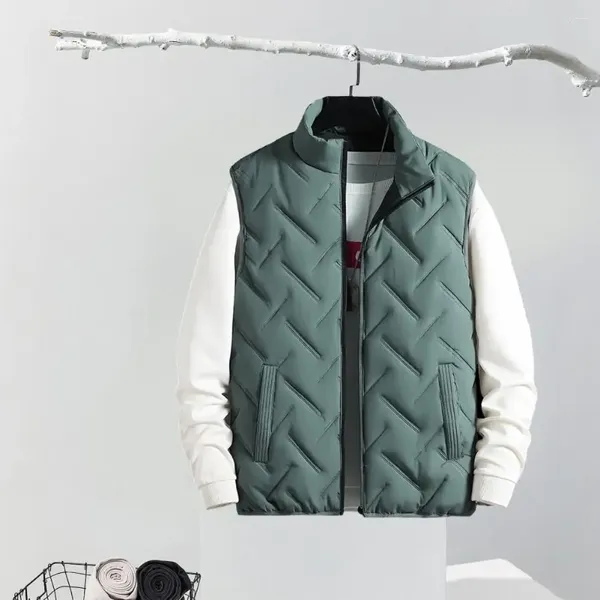 Gilet da uomo Gilet da uomo Cappotto con colletto alla coreana ispessito per giacca calda invernale con cerniera Tinta unita imbottito in cotone Comfort -CJWB