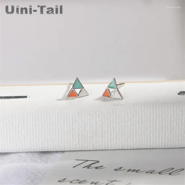 Ohrstecker Uini-Tail 925 Tibetsilber Einfache Farbe Dreieck Modetrend Geometrische Form Ohrschmuck Weiblich ED265