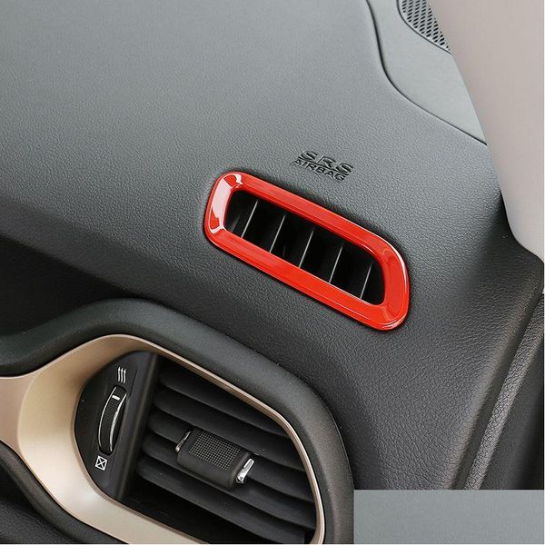 Outros acessórios interiores Painel frontal ar condicionado saída de ventilação adesivo para Jeep Renegade - Acessórios interiores de carro New Arri Dhykx