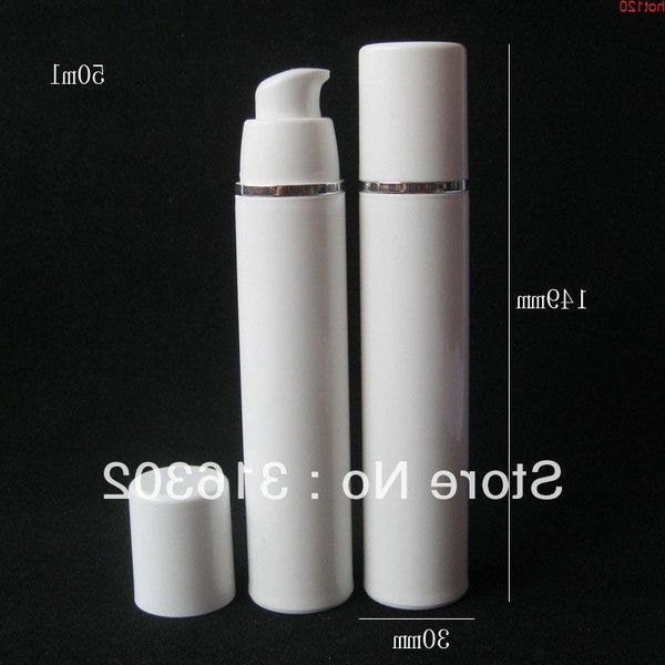 Kozmetik kullanım için 20 x 50ml boş beyaz havasız losyon pompa krem ​​şişe