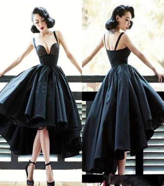 Vintage Black 2023 Prom Kleider Gurte hohe niedrig geruchte Gewohnheit gemacht eine Linie Satin Tüll Abendkleider Vestidos Plus Size