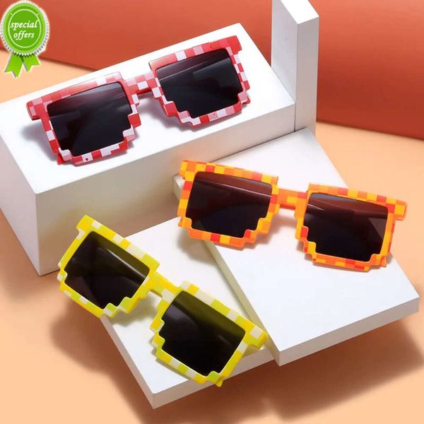 Nova moda óculos de sol venda quente óculos de sol trepadeira novidade mosaico óculos engraçados meninos meninas pixel eyewear