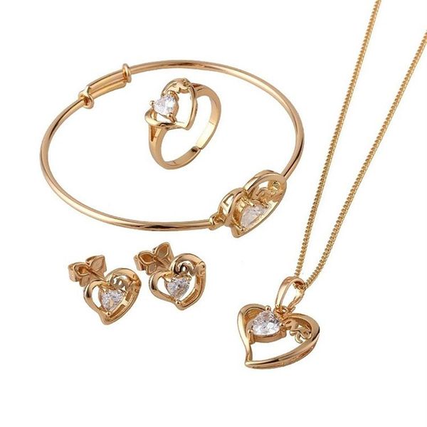 Set di gioielli a forma di cuore per bambini placcati in oro 18 carati Gioielli per bambini S18K 50-in Set di gioielli da Gioielli su Wish com Beautygeni Group 2903