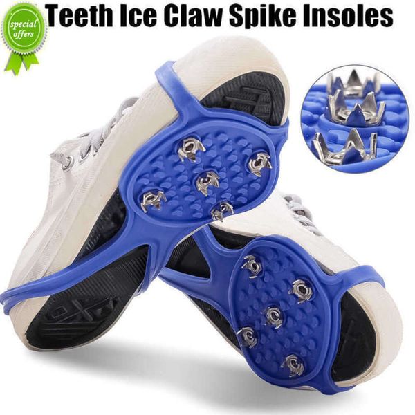 Nuovo 5 denti pinza per ghiaccio inverno antiscivolo tacchetti da neve arrampicata all'aperto ramponi da trekking scarpe antiscivolo borchie accessori