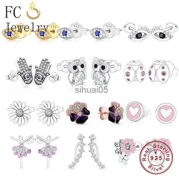 Stud FC Schmuck 925 Silber Gold Farbe Türkisch Blau Evil Eye Ohrring Ohr Ohrringe Zubehör Für Frauen 2023 Herbst Mode YQ231026