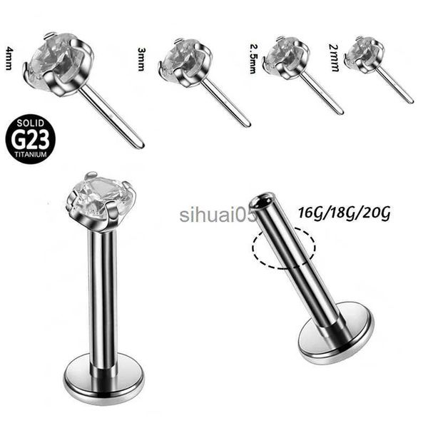 Stud 2 pezzi G23 titanio 20g 18g 16g 14g senza filettatura push pin labret piercing sul labbro F136 orecchio cartilagine elica trago corpo YQ231026