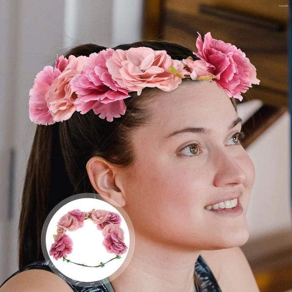 Fiori decorativi Corona di fiori Fascia per capelli Ragazza Adolescenti Matrimonio Festival Festa Ghirlanda Ghirlanda Taglia unica