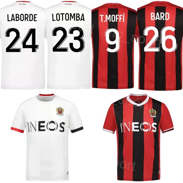 OGC Nice Soccer Trikot 23 24 Club 9 Moffi 24 Laborde 29 Guess und 28 Boudaoui 20 Atal 55 Ndayishimiye 4 Dante 26 Bard 11 Sanson 6 Todibo 23 Lotomba Football Hemd Kits