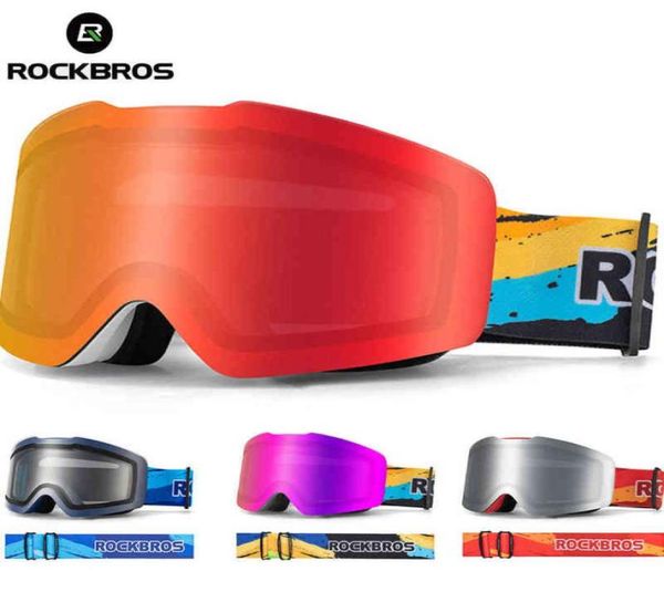 Rockbros óculos de esqui pocrômico dupla camada óculos de esqui polarizados lente antifog inverno equipamentos esportivos das mulheres dos homens h2892475