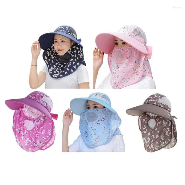 Berets Sommer Outdoor Angeln für Sonnenhut Hals Gesicht UV-Schutz Klappenkappe Sonnenschirm Big Eaves Einstellbare Wo