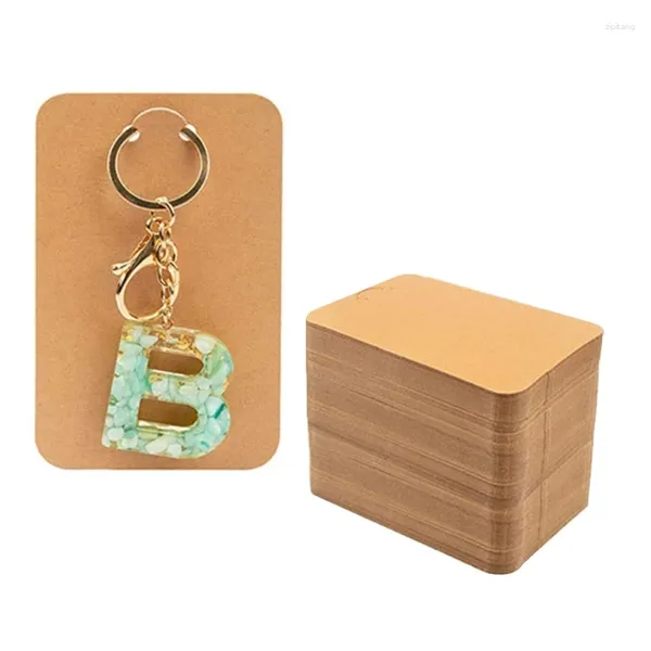 Bolsas de jóias 50x Keychain Embalagem Cardstock Titular para exibir cartões de papel marrom vendendo