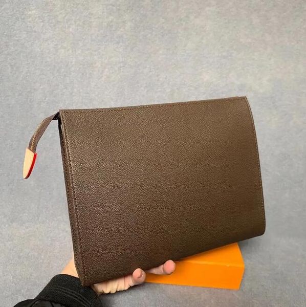 2024 Topo Qualität Neue Handtasche Reise Kulturbeutel 26 cm Schutz Make-Up Clutch Damen Leder Wasserdichte Kosmetiktaschen Für Frauen Mit Staub Einkaufstasche