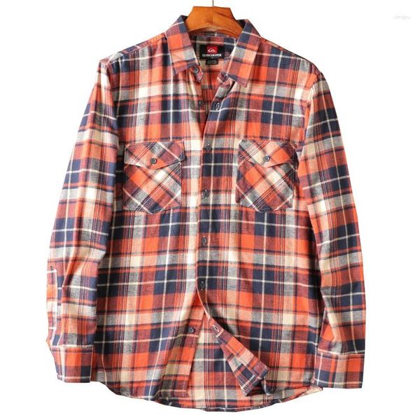 Camicie casual da uomo 2023 camicia da uomo in flanella scozzese a maniche lunghe T moda vintage termica maschile
