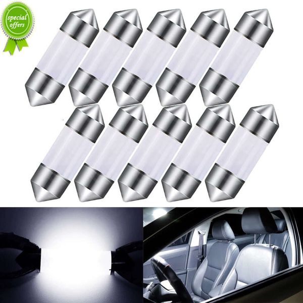 Novo 10 pçs c5w festão lâmpadas led 31mm 36mm 39mm 41/42mm 12v 7500k branco interior do carro mapa cúpula luzes de leitura lâmpadas da placa de licença