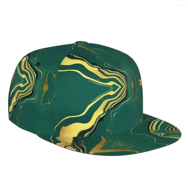 Bola bonés dourado verde mármore 3d impressão boné de beisebol casual chapéu de sol elegante estilo étnico moda palco hip hop mulheres homens