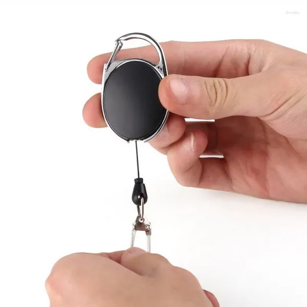 Schlüsselanhänger 1-4 Stück einziehbarer Schlüsselanhänger Reel Abzeichenhalter Angeln Zinger Retractor mit Schnellspanner Federclip Zubehör