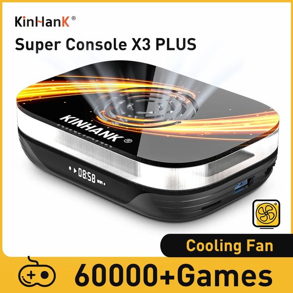 Игровые контроллеры Джойстики KINHANK Super Console X3 Plus Ретро игровая консоль 60000 Игры для DC/SS/MAME/ARCADE 4K/8K HD TV Box Видеоигровой плеер 231025