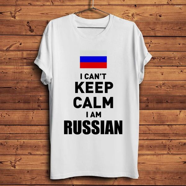 Мужские футболки I Can Not Keep Calm Am, забавная футболка с русским буквенным принтом, мужская белая повседневная уличная рубашка унисекс, подарочная футболка для России