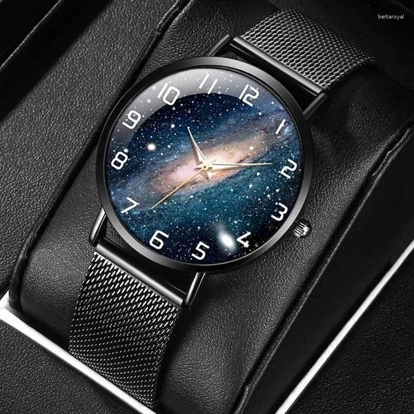 Relógios de pulso totalmente automático relógio masculino bonito preto tecnologia estudante adulto juventude versão coreana tendência casual quartzo luminoso