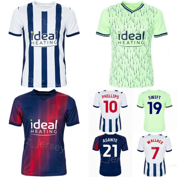 West Bromwich Soccer Albion 2 Darnell Furlong Jerseys 23-24 Club 7 Jed Wallace 6 Semi Ajayi 10 Matt Phillips 19 John Swift 21 Brandon Thomas-Asante Football Shirt Kits