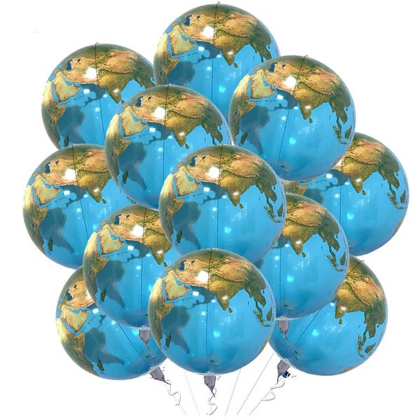 Decorazioni natalizie 20 pezzi 22''Palloncini terrestri 4D Globo rotondo Mappa del mondo Bubble Foil Viaggio Tema Festa di compleanno Decorazione Giornata della Terra 231026