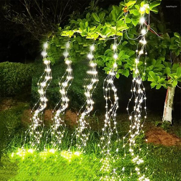 Saiten LED Baumzweig Rebe Licht 5/30/40 2m Outdoor Weihnachtsgirlande Wasserdicht Wasserfall Eiszapfen Kupferdraht Feenschnur