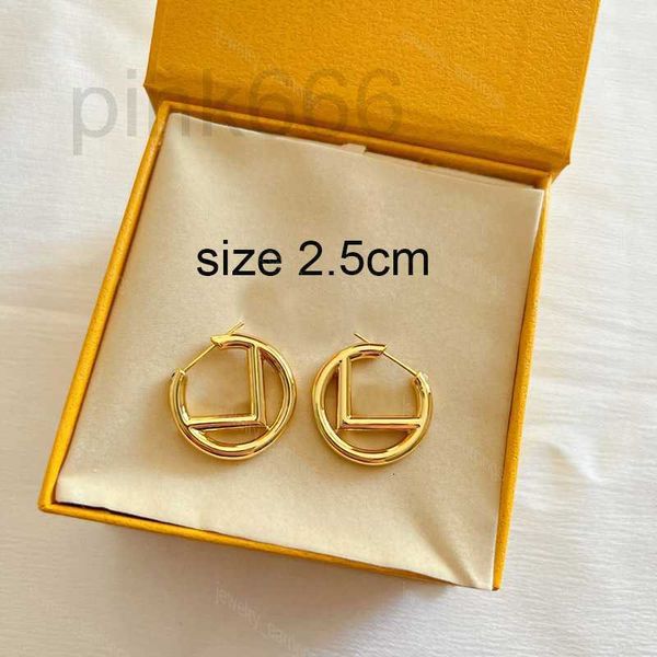 Orecchini a bottone da donna Designer Premium Orecchini con diamanti in oro per uomo Orecchino a cerchio F Cerchi di lusso Design con lettera di marca Ciondola piccola dimensione 2,5 cm Gioielli di moda con scatola T5