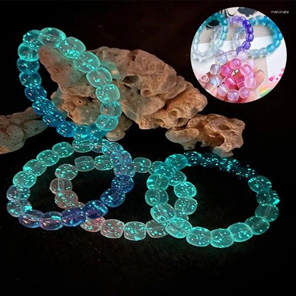 Strang 1 Stück leuchtende Armbänder für Unisex, fluoreszierendes Naturstein-Armband, Nachtlicht, leuchtende Perlen, Armreif, Schmuck, Paar-Geschenk
