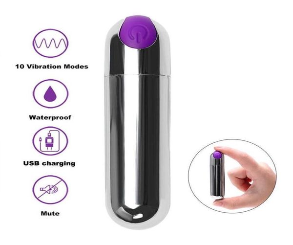 Articoli per il massaggio aggiornano i giocattoli del sesso del vibratore della mini pallottola di vibrazione forte per le donne 10 velocità Massaggiatore Gspot impermeabile USB ricaricabile7301031