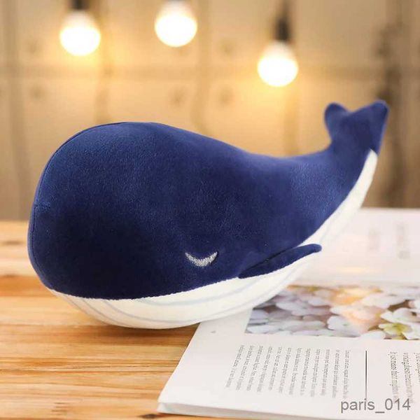 Animali di peluche ripieni 25 cm Cartoon balena blu giocattoli di peluche ripieni morbidi adorabili bambole di animali marini pesci carini per bambini compleanno di bambini regali di Natale