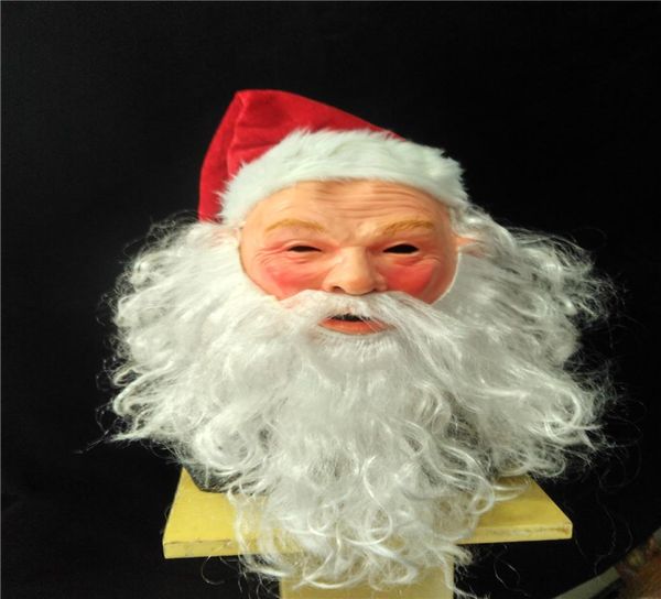Máscara de látex de Papai Noel e veado de Natal para adulto fantasia de cabeça inteira3587213