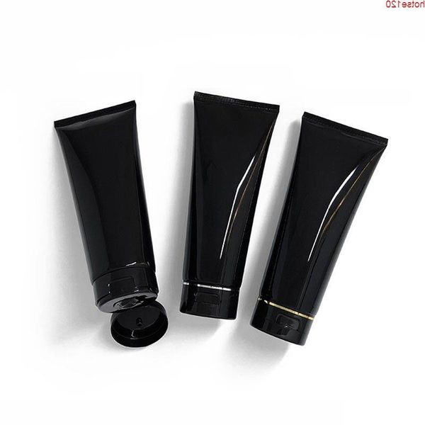 200ml preto brilhante cosmético tubo macio viagem maquiagem espremer sub-engarrafamento recipientes de embalagem recarregáveis loção mangueira 30pcs / lothigh qty dbvnw