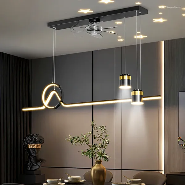 Lâmpadas pendentes Nordic Home Decor Sala de jantar Lâmpada Luzes Interior Iluminação Teto Pendurado Luminária Ventiladores com