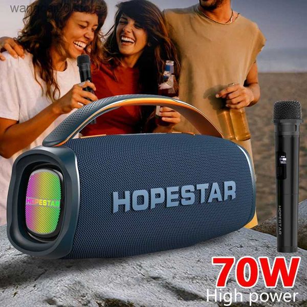 Колонки для сотовых телефонов HOPESTAR A40 Беспроводной Bluetooth-динамик Высокомощный уличный водонепроницаемый сабвуфер мощностью 40 Вт Портативный светодиодный светильник TWS Soundbox с микрофоном TF T231026